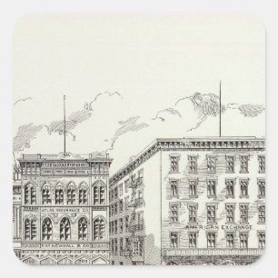 Sansome West side California and Sacramento Square Sticker