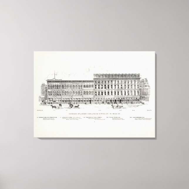 Sansome West side Sutter and Bush Canvas Print (Front)