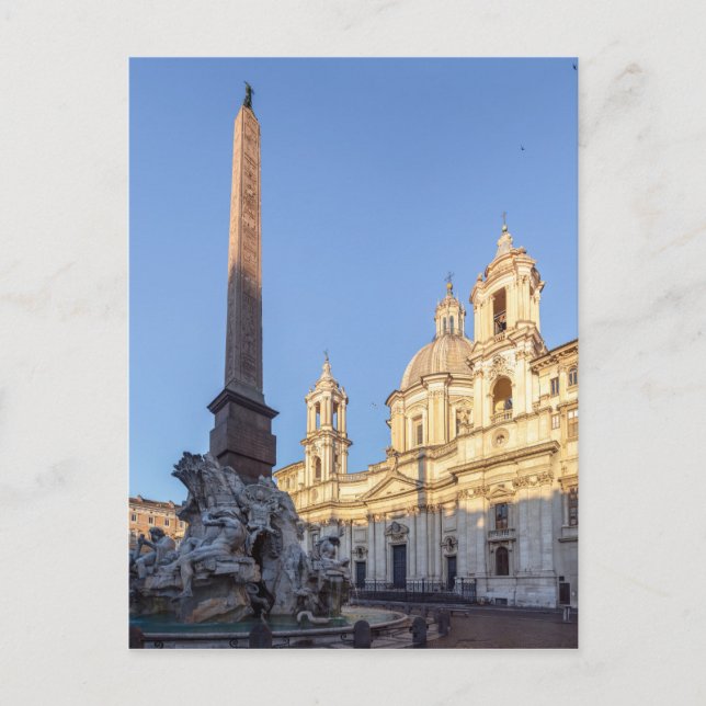 Sant Agnese Church at the Piazza Navona - Rome Postcard (Front)