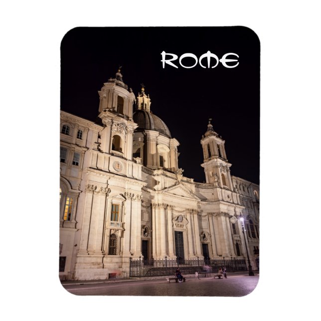 Sant Agnese Church in the Piazza Navona - Rome Magnet (Vertical)