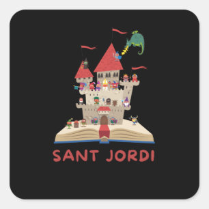 sant jordi square sticker