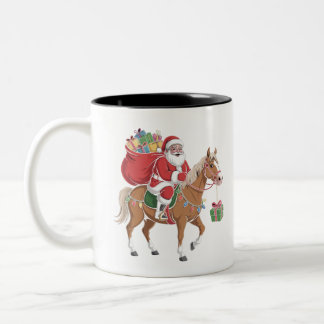 sant ride on a horse customised mug design 
