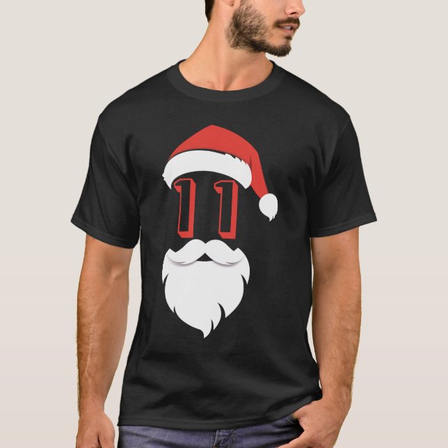 Santa 11 Years Old Graphic  11th Birthday Christma T-Shirt (Front)