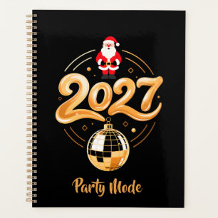 Santa 2027 Party Mode Gold Disco Christmas Planner