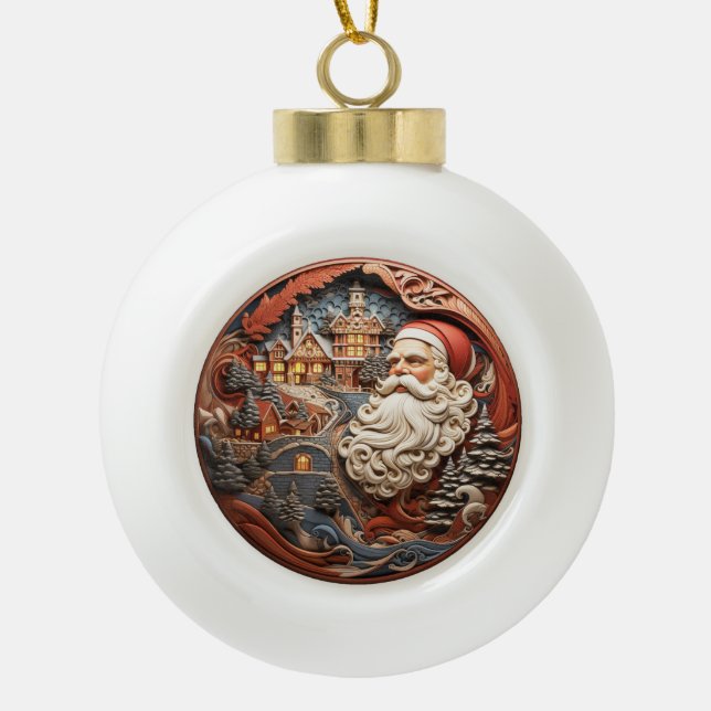 Santa 3D Ball Ornament (Front)