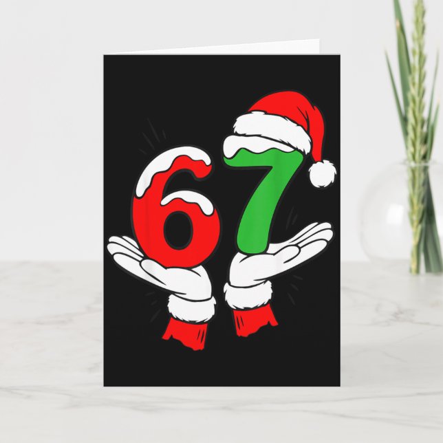 Santa 67 Christmas Funny Six Seven Meme 6 7 Meme  Card (Front)