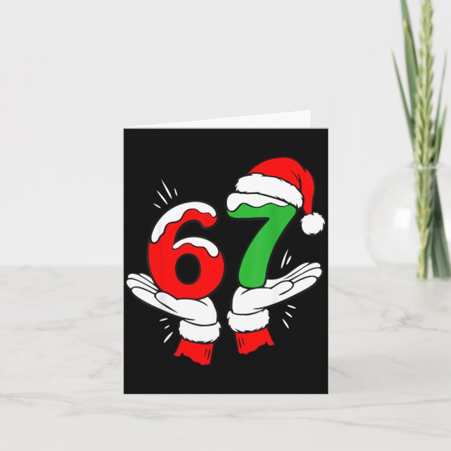Santa 67 Christmas Funny Six Seven Meme 6 7 Meme  Card (Front)