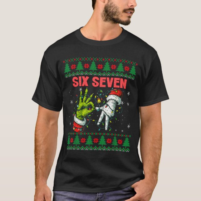 Santa 67 Christmas Ugly Sweater Fingers Six Seven  (Front)