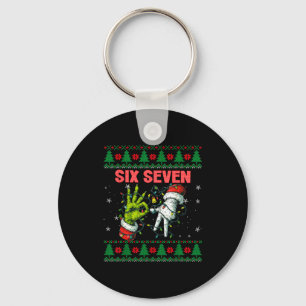 Santa 67 Christmas Ugly Sweater Fingers Six Seven  Key Ring