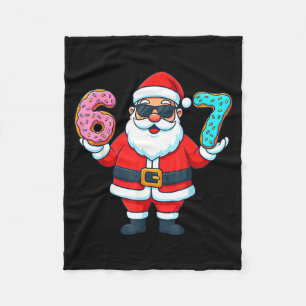 Santa 67 Donut Meme Funny Christmas Holiday Fleece Blanket