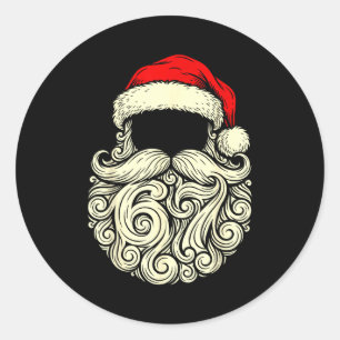Santa 67 Hidden In Beard Christmas Classic Round Sticker
