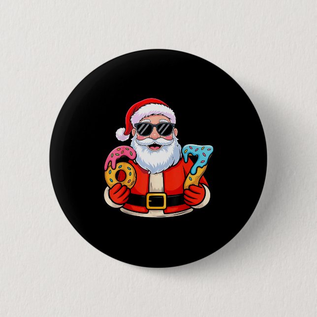 Santa 67 Ice Cream Drip Christmas  6 Cm Round Badge (Front)