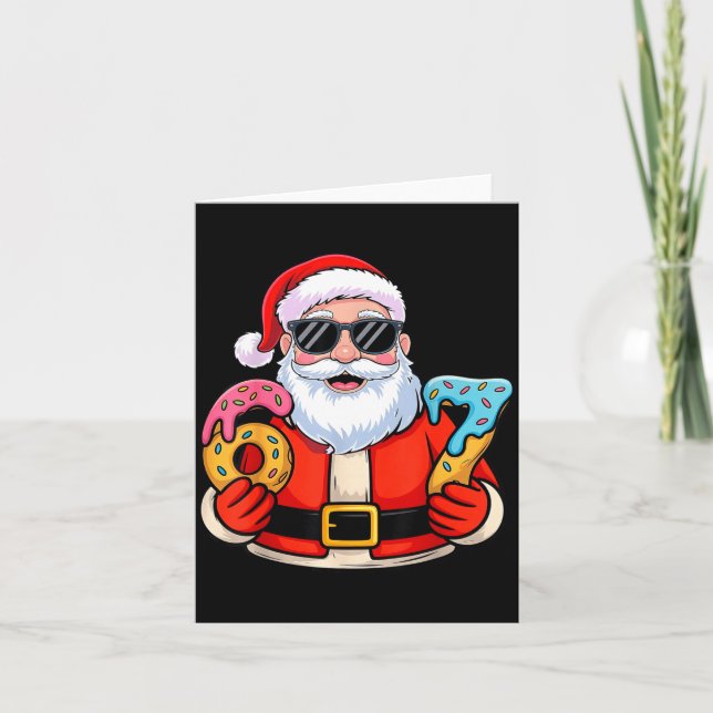 Santa 67 Ice Cream Drip Christmas  Card (Front)