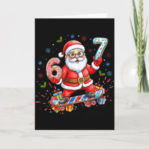 Santa 67 Meme Donut Skateboard Merry Christmas Boy Card