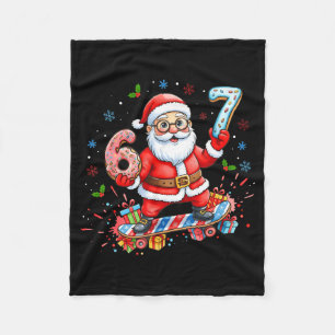 Santa 67 Meme Donut Skateboard Merry Christmas Boy Fleece Blanket