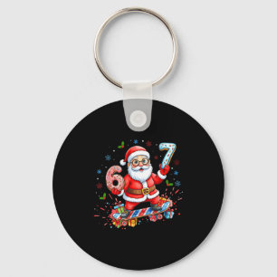 Santa 67 Meme Donut Skateboard Merry Christmas Boy Key Ring