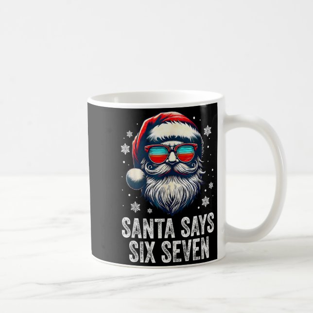 Santa 67 Meme Funny Six Seven Christmas Xmas Pajam Coffee Mug (Right)
