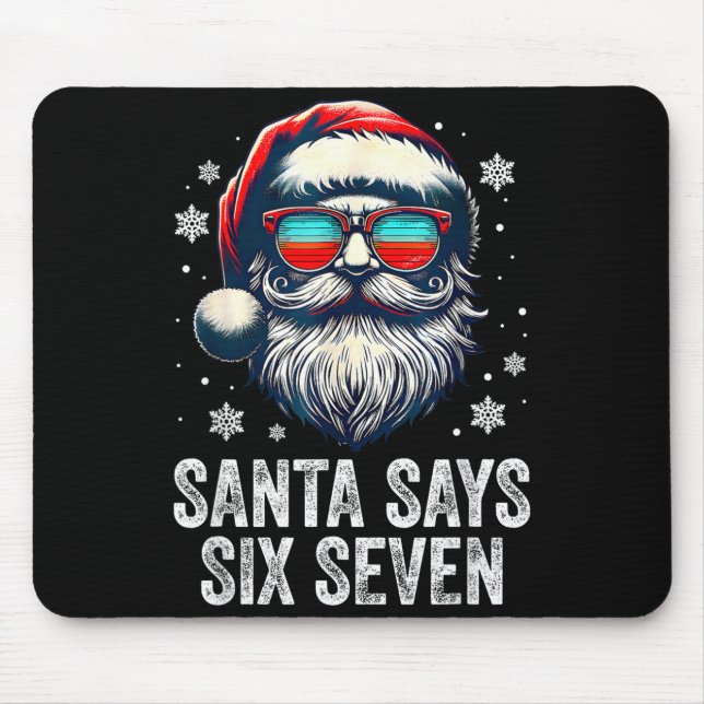 Santa 67 Meme Funny Six Seven Christmas Xmas Pajam Mouse Mat (Front)