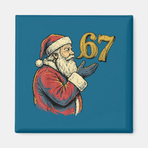 Santa 67 Number Funny Christmas Meme Se Magnet