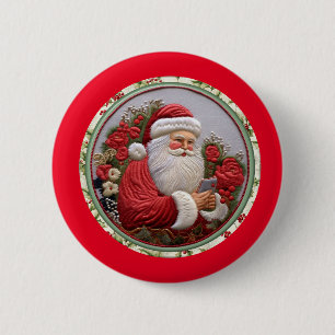 Santa  6 cm round badge