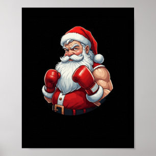 Santa A Boxer Funny Christmas Boxing Ho Ho-ly Knoc Poster