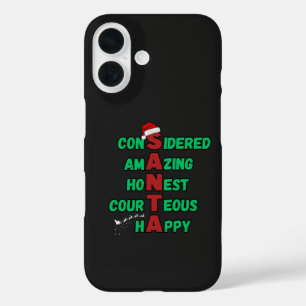 Santa Acrostic Christmas Holiday Festive Cheer Mer iPhone 16 Case