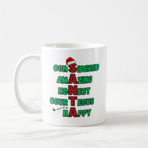 Santa Acrostic Christmas Holiday Festive Cheer Mer Coffee Mug