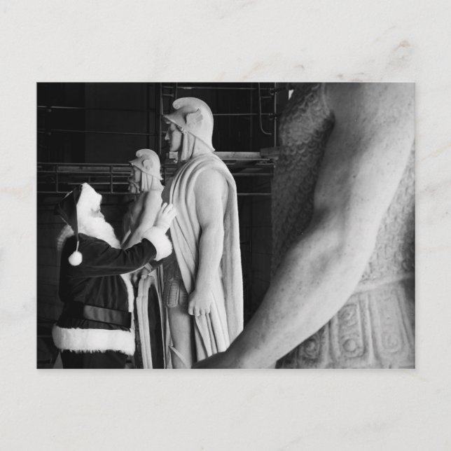 Santa admires a Centurian Guard, Union Station, DC Holiday Postcard (Front)