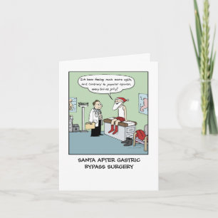 Santa After Gastric Bypass Funny Christmas Xmas Holiday Card