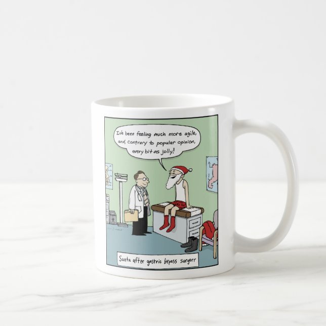 Santa After Gastric Bypass Surgery | Humourous Xma Coffee Mug (Right)