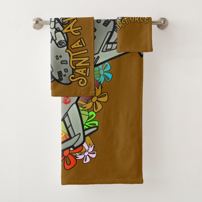 Santa, Air Force, Army Bath Towel Set (Insitu)