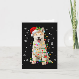 Santa Akita Christmas Lights Xmas Dog Lover Men Wo Card