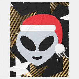santa alien emoji blanket