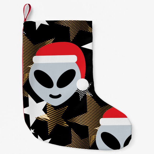 santa alien emoji christmas stocking (Front)
