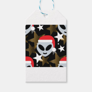 santa alien emoji gift tags