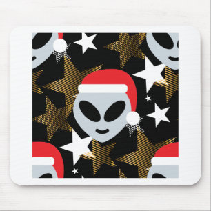 santa alien emoji mouse mat