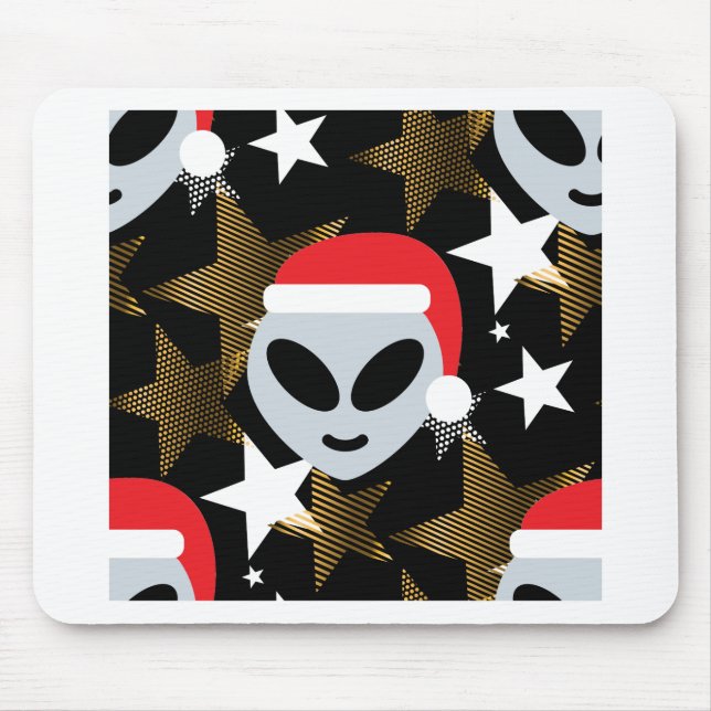santa alien emoji mouse mat (Front)