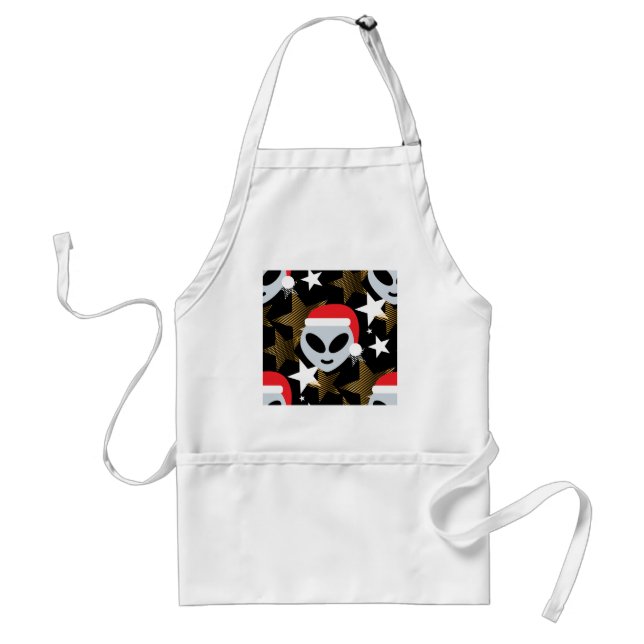santa alien emoji standard apron (Front)