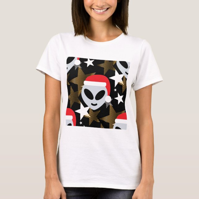 santa alien emoji T-Shirt (Front)