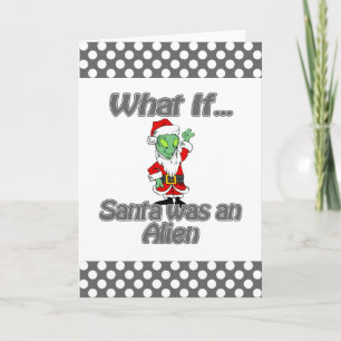santa alien holiday card