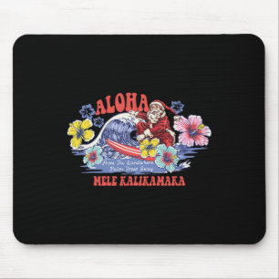 Santa Aloha Hawaiian Christmas Mele Kalikimaka Sur Mouse Mat
