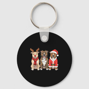 Santa American Tbull Terrier Christmas Ttie Dog Mo Key Ring