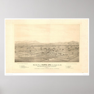 Santa Ana, CA. Panoramic Map (1579C) Poster