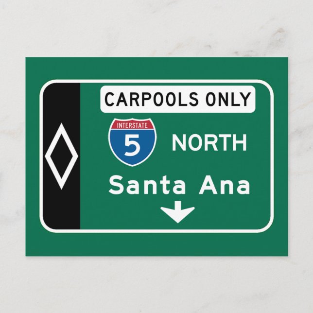 Santa Ana, CA Road Sign Holiday Postcard (Front)
