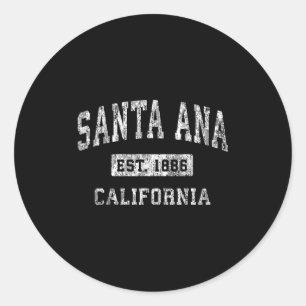 Santa Ana California Ca Vintage Established Classic Round Sticker