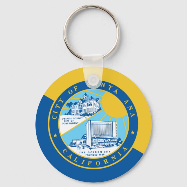 Santa Ana (California) City flag Keychain (Front)