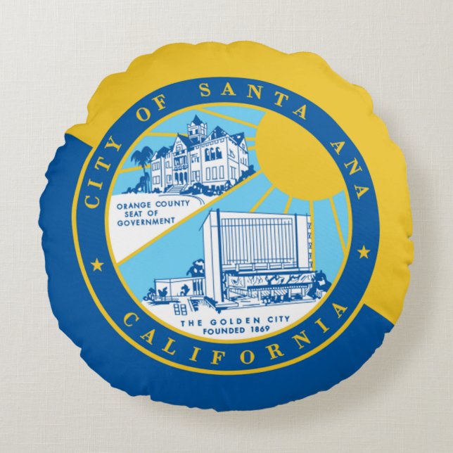 Santa Ana (California) City flag Round Cushion (Front)