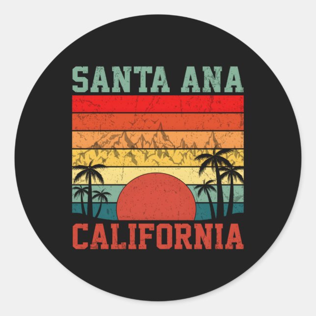 Santa Ana California Classic Round Sticker (Front)