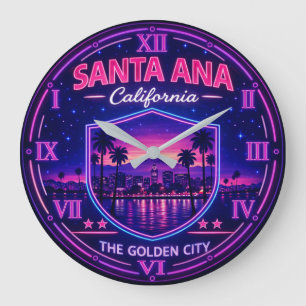 Santa Ana California Sunset Large Clock