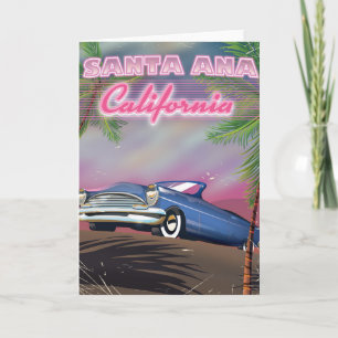 Santa Ana California travel poster Holiday Card
